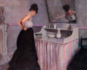 古斯塔夫卡里伯特 - Woman at a Dressing Table